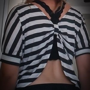 Open Back Striped TShirt